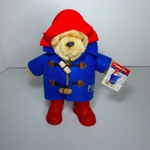Classic Paddington Plush Bear With Red Boots Rainbow Designs New With Tags 10”